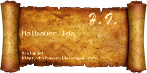 Halbauer Ida névjegykártya